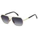 David Beckham DB1128GSRHL Men's Aviator Sunglasses — Gold Metal Frame, Grey Gradient Lenses (59/16/145)