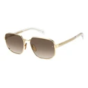 David Beckham Unisex Sunglasses DB7121GSLOJ (60/18/145) - Brown Lenses, Golden Metal Frame