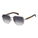 DAVID BECKHAM Men's Sunglasses DB7121GSWIJ (60/18/145) — Silver Metal Frame, Grey Gradient Lens, Category 3 - 100% UV