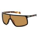 DAVID BECKHAM Men's Sunglasses DB99VISORWR7 - Black Acetate Frame, Brown Lenses (Category 2, UV400)