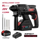 DELI Cordless Rotary Hammer Brushless 20V 2x4Ah 2J