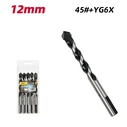 Τρυπάνια Deli DH-Bwz012-E1 για Τοίχο/Μέταλλο/Ξύλο, 45# Yg6X, 12X120Mm, Τρίπλευρο, 5Τμχ