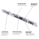 DELI σετ λάμες σέγας για μέταλλο T118B 5τμχ (DH-QJT012-E4)