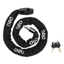 Κλειδαριά Ποδηλάτου Deli με Κλειδί Dl508021, Φ4Mm, 1M, Μαύρη