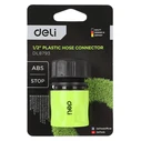 Ταχυσύνδεσμος Για Λάστιχο Deli Dl8793 Με Water Stop, 1/2", Πράσινος