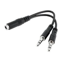Αντάπτορας Ήχου StarTech.com 3.5mm Audio Jack Y Cable - Headset Splitter - 1 x 3.5mm 4 Position Socket 2 x 3.5mm 3 Position Plug - Black