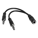 Αντάπτορας Ήχου StarTech.com 3.5mm Audio Jack Y Cable - Headset Splitter - 1 x 3.5mm 4 Position Socket 2 x 3.5mm 3 Position Plug - Black