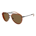 Emporio Armani Men's Sunglasses EA2163-3001OR, Aviator, Brown Lenses, Metal Frame, 56/18/145 mm
