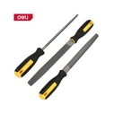 Deli DL351083 3-Piece Medium-Tooth File Set with Handles (Yellow Series)