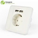 Χωνευτή Πρίζα Ρεύματος Energenie AC With 2 PORT USB Charger 2,4A WHITE