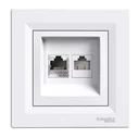 Πρίζα Δικτύου Schneider Electric Επιτοίχια RJ45 & Rj12 Asfora Eph4900121