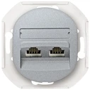 Πρίζα Δικτύου EON E614.S double without cover frame 2xRJ45 Cat 5e UTP, silver