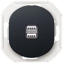 Πρίζα USB EON E6161.E1 2xUSB 2,1A 5V, without cover frame, soft-touch black