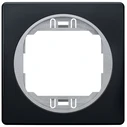 Πλαίσιο Διακόπτη EON E6801.E1S One-gang 80x80, soft-touch black with silver holder