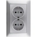 Πρίζα Ρεύματος Entac Arnold Recessed 2x earthed Silver