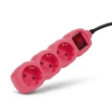 Πολύπριζο Entac 3 Θέσεων Με Διακόπτη 3x1.0mm 1.5m Ρόζ