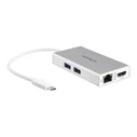 Docking Station StarTech USB-C - Power Supply - 4K HDMI - GbE - USB 3.0 - Silver & White