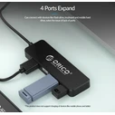 USB Hub Orico Fl01, 4X Θυρών, USB 2.0, 480Mbps, Μαύρο