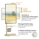 Βάση Τηλεόρασης Brateck δαπέδου FS54-22T-02W 17-43" έως 15kg, με ράφι & ροδάκια