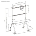 BRATECK βάση τηλεόρασης δαπέδου FS66-46F-01, 37-86", έως 80kg, με ράφι & ροδάκια