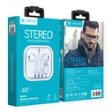 Handsfree Ακουστικά Celebrat με μικρόφωνο G17, Lightning, 1.2m, λευκά