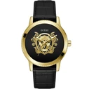 GUESS Men's Quartz Watch GW0566G1 (44 mm) - Gold Case, Black Dial, Black Leather Strap
