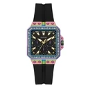 GUESS Women Watch GW0618L3 (34mm) - Black Dial, Black Silicone Strap, Stainless Steel Case