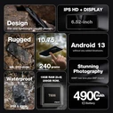 AGM H6 LITE Black Rugged Waterproof Smartphone 6.56" (8GB/128GB) Dual SIM NFC, MIL-STD-810H