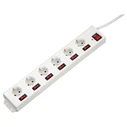 Πολύπριζο Με 7 Διακόπτες Hama Socket Line 6+1 XL 6 Θέσεων Λευκό