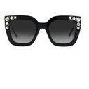 Carolina Herrera HER0130/S 807/9O Women's Sunglasses - Cat Eye, Black Acetate Frame, Grey Lenses (52/23/145 mm)