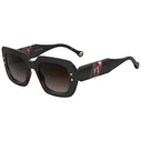 Carolina Herrera HER 0186/S GUU/HA Women's Sunglasses 52/22/145 Black Acetate, Brown Gradient Lenses (Category 2)