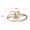 Ανεμιστήρας Οροφής Powertech Smart HLL-0178 με LED φως, 50W, Φ50x21cm, χρυσός