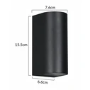 Φωτιστικό Τοίχου Powertech Hll-0188 για 2X Gu10 Λάμπες, Μεταλλικό, IP65, Μαύρο