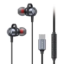 USAMS Earphones with Microphone US-SJ758 USB-C Metal 1.2m Grey