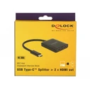 Splitter Delock USB-C (DP Alt Mode) to 2xHDMI out 4K 30Hz