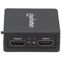 Splitter Manhattan 1080p 2-Port HDMI Strom USB Black