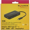 Docking Station Delock USB-C to VGA/HDMI/DVI/DP Black
