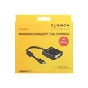 Αντάπτορας Delock mini DP to DVI 4k active Black