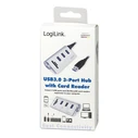 Card Reader LogiLink USB 3.0, 3-Port Silver