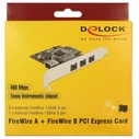 Controller Delock PCIe to 3x FireWire B + FireWire A