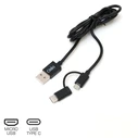 Καλώδιο Osio OTU-495B USB male to micro USB & TYPE C 1m