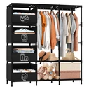 HOME USE Fabric Wardrobe / Clothes Hanging Rack HUH-0267, 105 x 45 x 170 cm, Black