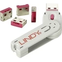 Kλειδαριά Lindy USB Port lock 4xPink with key