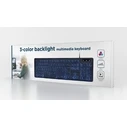 Gaming Πληκτρολόγιο Ενσύρματο Gembird 3-COLOR BACKLIGHT Black