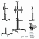 Βάση Τηλεόρασης Gembird Aluminum Floor Stand With Caster Wheels 37?-70? Black