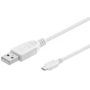Adapters USB A to USB Micro B Cable USB 2.0 1.8m White USBABMICRO18W