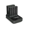 GP ReCyko Pro Charger Dock Battery Charger Dock with 2 P461 Pro Chargers and 8 AA Batteries