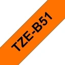 Brother Ταινία Εκτυπωτή Ετικετών Laminated Tape TZE-B51 24mm 5m Black on Signal Orange