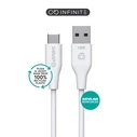 eSTUFF Καλώδια Μετατροπείς INFINITE GRS USB C to USB A Cable 1m White PVC Free