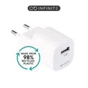 eSTUFF Φορτιστής USB-A INFINITE GRS EU 12W Λευκός 98% Ανακυκλωμένο Πλαστικό